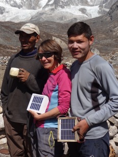 LED solar light distribution, Bhote Kosi valley - LED Solu Khumbu Trek, April/May 2016
